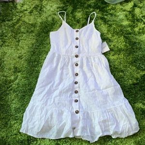 white button down dress